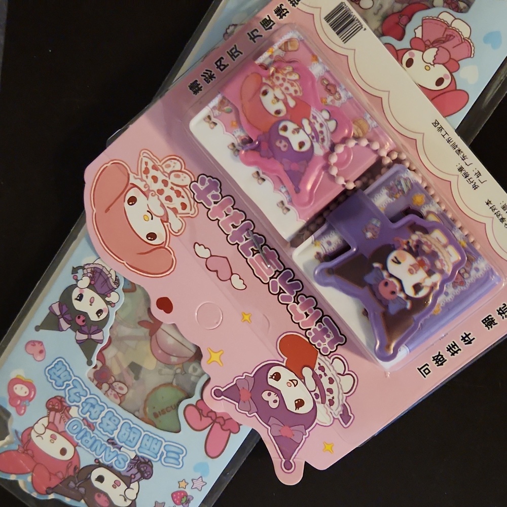 Kuromi And My Melody Mini Notebooks & Stickers
